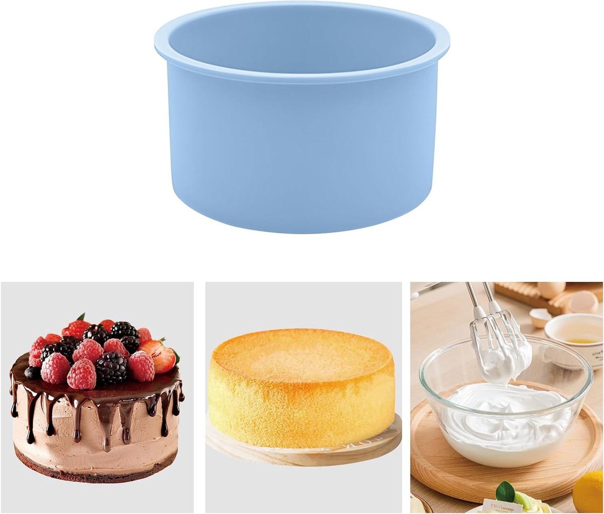 Siliconen Cakevorm - Ronde Bakvorm - Taarten Bakken - Antiaanbak - 4 inch - Blauw