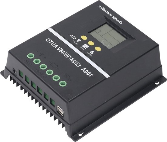 MPPT Zonne Laadregelaar - Solar Controller Energie Manager - Energie Opslag Optimaliseren - Hoge Efficiëntie Tracking - 100A - Grijs