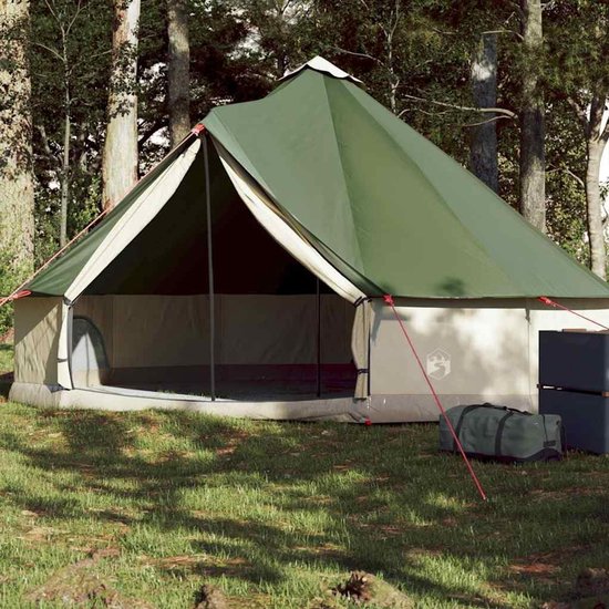 Miryx Tent - Familieten voor 6 personen - Paviljoentent - Waterdicht - Polyester - Licht - Draagbaar met E-poort - Tipi - Groen — afbeelding 3
