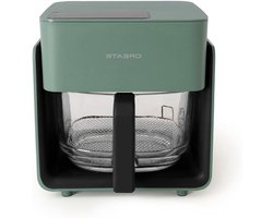 Heteluchtfriteuse - Airfryer - Gezond Koken - Glazen Schaal - 4.2L - Saliegroen