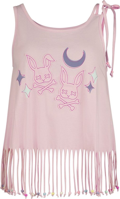 Full Volume roze top met franjes en parels - Dames - XXL