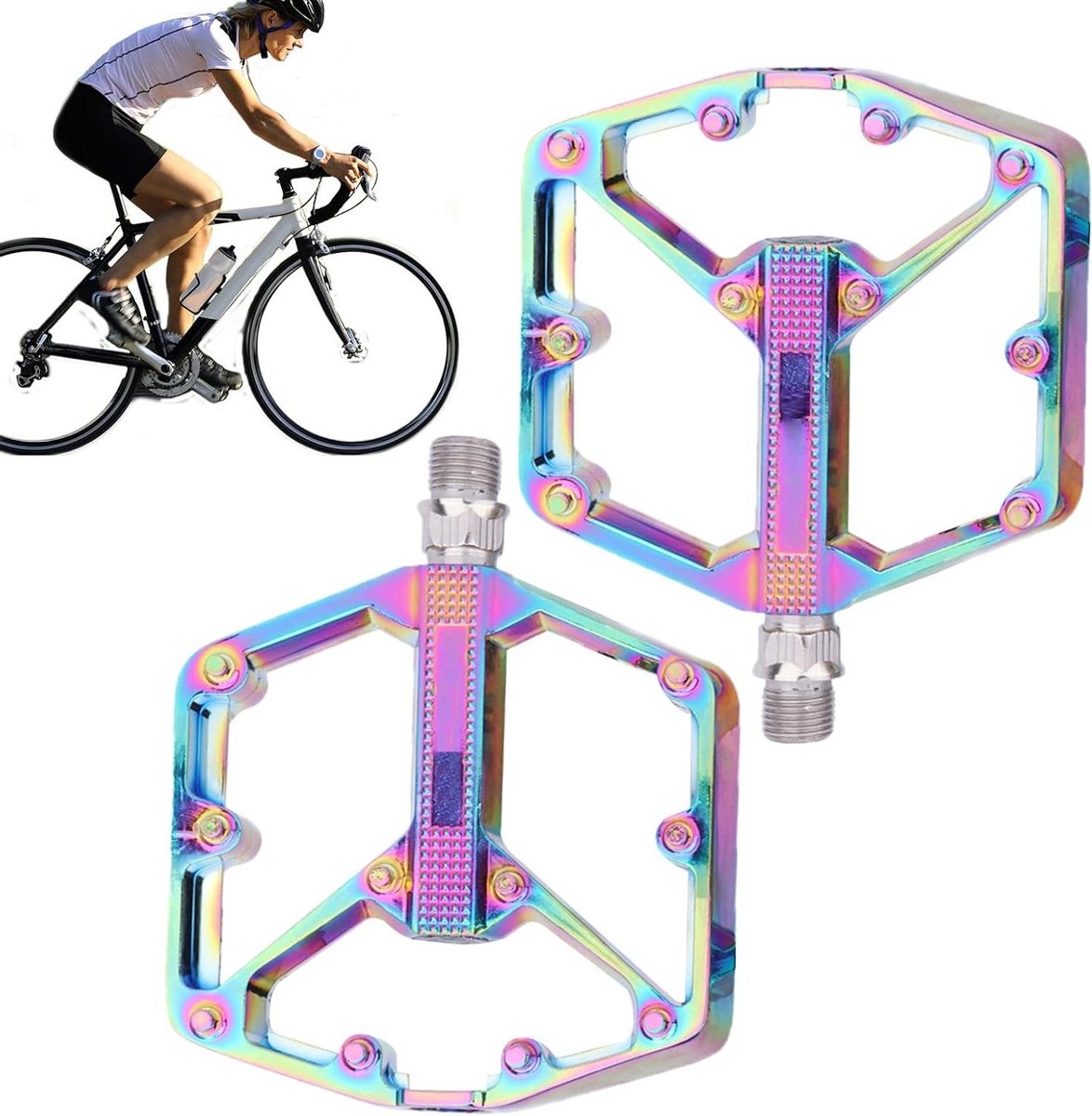 Fiets Pedalen - Aluminium Fietsonderdelen - Buiten Sporten - Hoge Grip Pinnen - 23 cm - Zwart