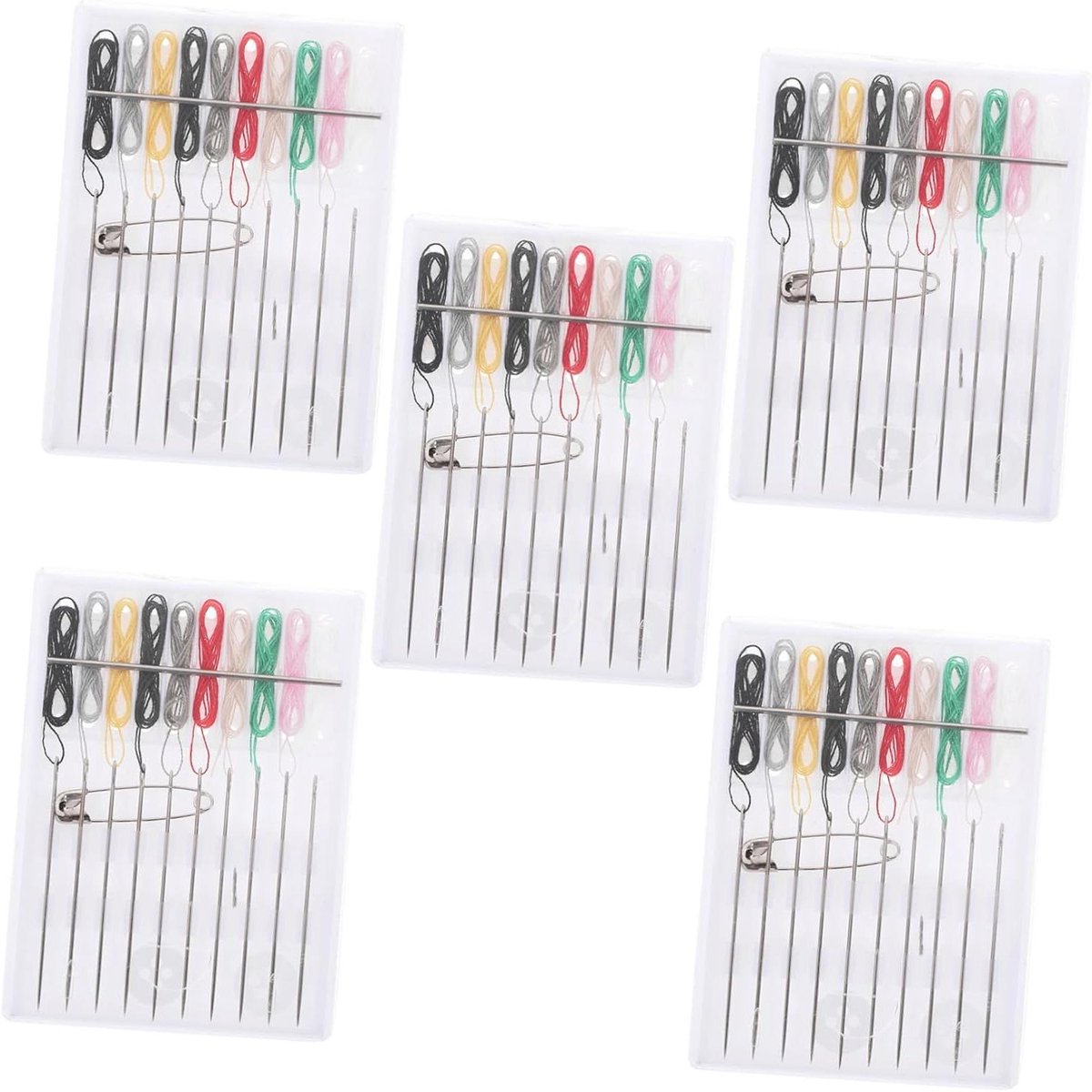 Naaisets Wegwerp - Naaigarnituur Kits - Snel Repareren - Draagbare Opbergkoffer - 5 Pakjes - Multicolor