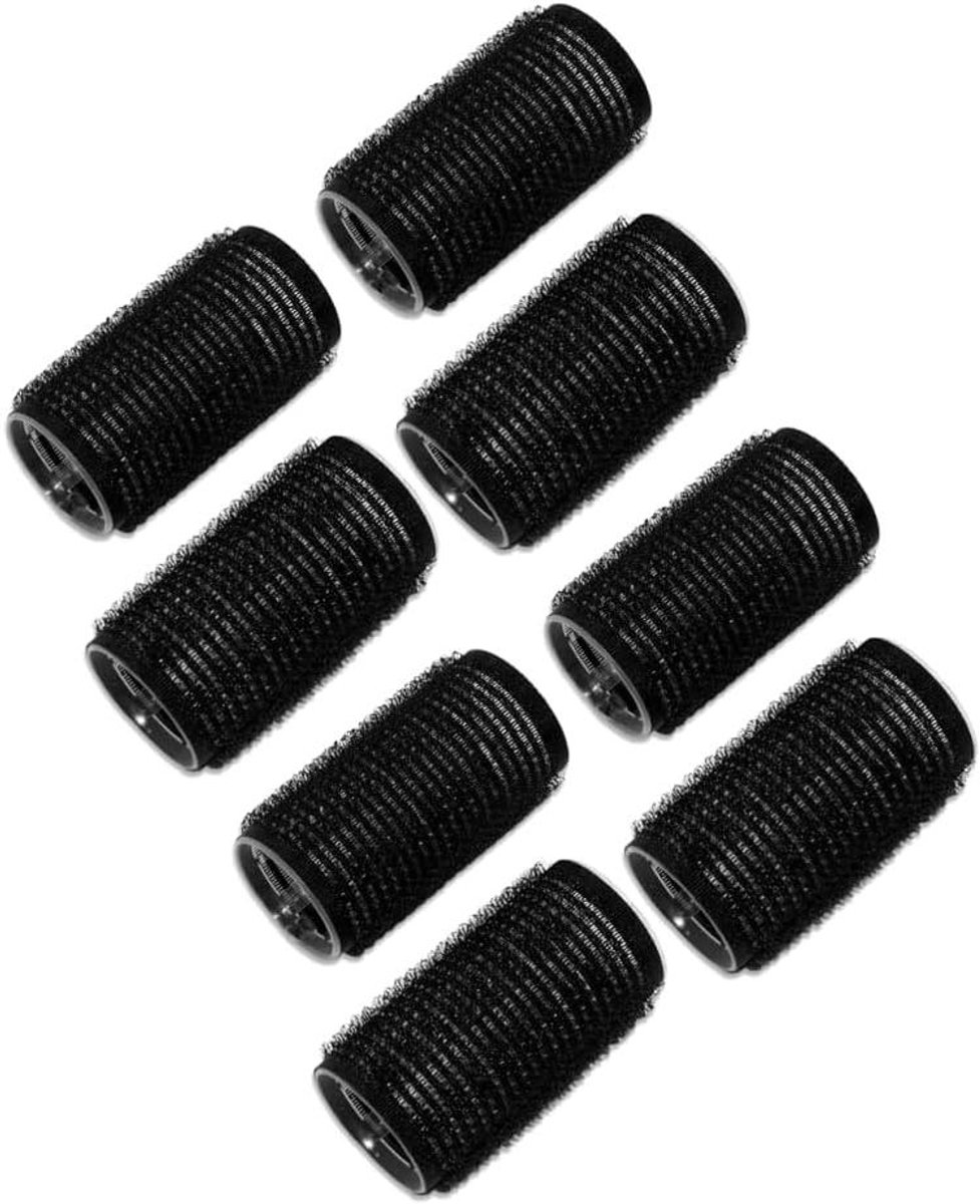 Haarrollers Set - Krulspelden - Haar Stijlen - Zelfklevend - 8 Stuks - Zwart