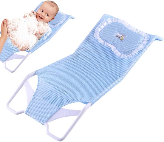 Babybad Ondersteuning - Bad Net - Baby Baden - Ergonomische Steun - 55 x 40 cm - Blauw — afbeelding 4