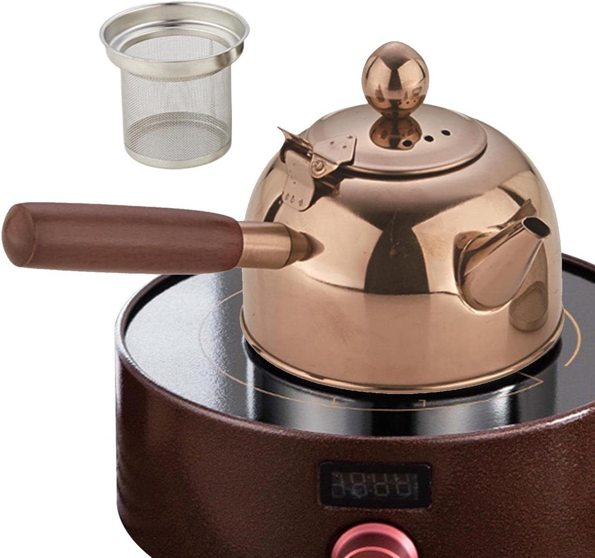 Fluitende Theeketel - Waterkoker Theepot - Direct Thee Zetten - Met Theezeefje - 680ML - Roségoud