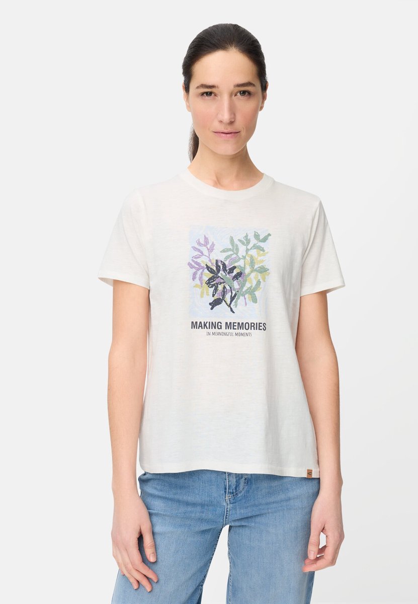 camel active T-Shirt van zuiver katoen - Maat - Melkwitwomenswear-XXS