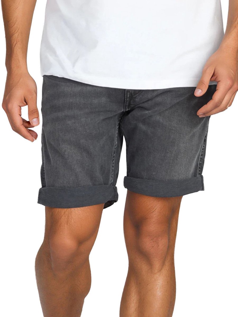 Replay Heren Short Broeken New Anbass slim Fit Zwart Volwassenen Denim Jeans Shorts met Stretch