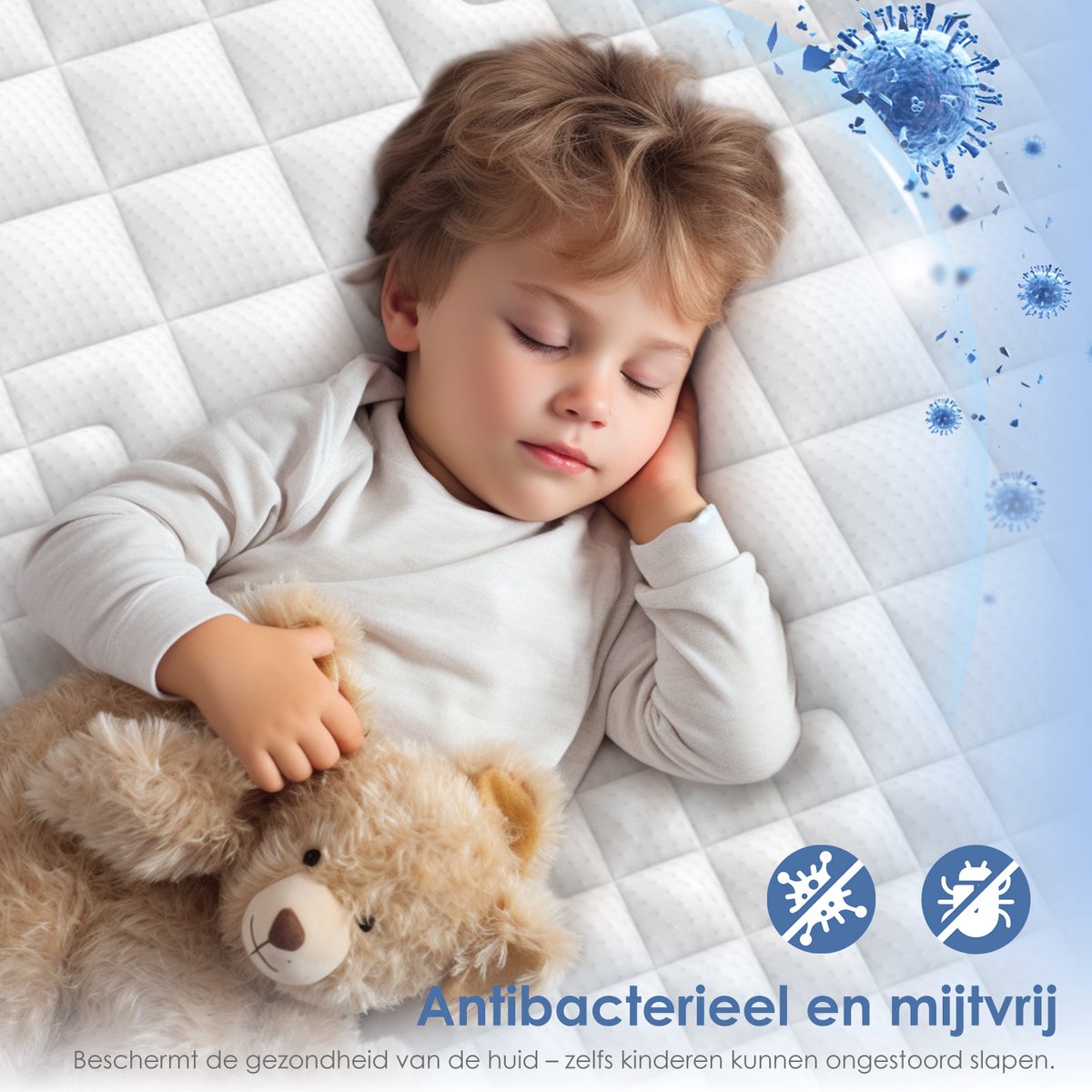 Matras 90x200 tweepersoons - 25cm - Pocketvering Matras - 7-Zones - Orthopedisch - Anti-Allergie - Traagschuim - Gemiddelde Stevigheid — afbeelding 6