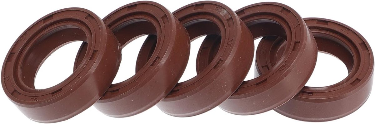 Universele dubbele lip olieafdichting met stalen veer voor rotatieas 17 x 25 x 7 mm, FKM rubber, 5 stuks, hoge druk en duurzame afdichting