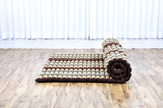 Opvouwbaar Matras - Japanse Futon Vloerbed - Ontspanning en Slaap - Kapok Gevuld - 190x145 cm - Bruin — afbeelding 5
