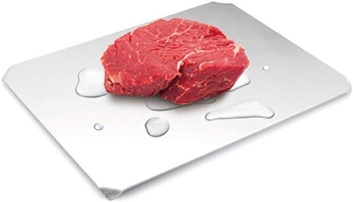 Ontdooiplaat - Ontdooien - Snel Eten - Aluminium - 29x22cm - Grijs
