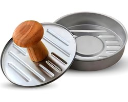 HI NATURE™ Burgermakers - 100% RVS Professionele Hamburgerpers en Hamburgermaker | Roestvrij Staal Smash Burger - Strakke Grillgroeven - BBQ Accesoires - BBQ Gereedschap - Barbecue Accessoires - Antiaanbaklaag Burger Pers
