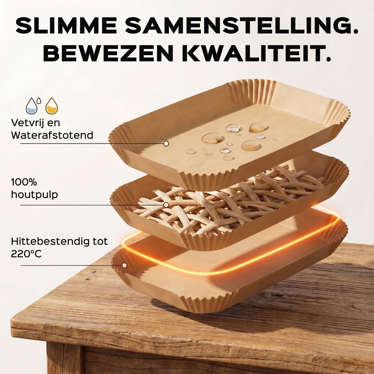 UNBOX Airfryer Bakpapier - Airfryer Accessoires - Bakpapier Airfryer - Airfryer Bakjes voor Philips Dual Airfryer - Bakpapier voor Philips Airfryer 3000/5000 Series - Airfryer Bakjes - 100 Stuks thumbnail 2