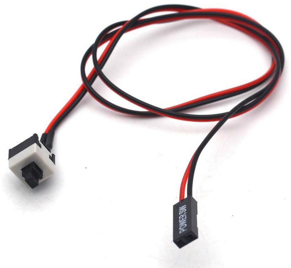 Allecto - PC Opnieuw Opstarten - 50 Cm 2-pins Jumper - Vervangen van de PC-stroomschakelaarkabel - Zwart - Stroomconnector - Plug and Play - Geschi...
