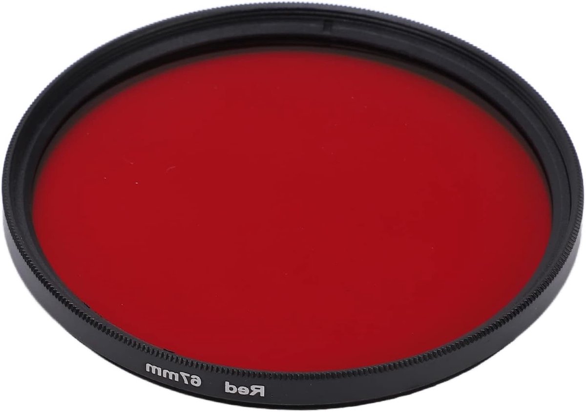 Filter voor Camera Lens met Rood Tint, CNC Aluminium Frame, Nanocoating, Compatibel met 55mm, 58mm, 62mm en 67mm Lenzen