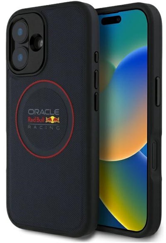 iPhone 16 Plus hoesje Red Bull hardcase leer MagSafe compatibel rode beschermhoes krastbestendig