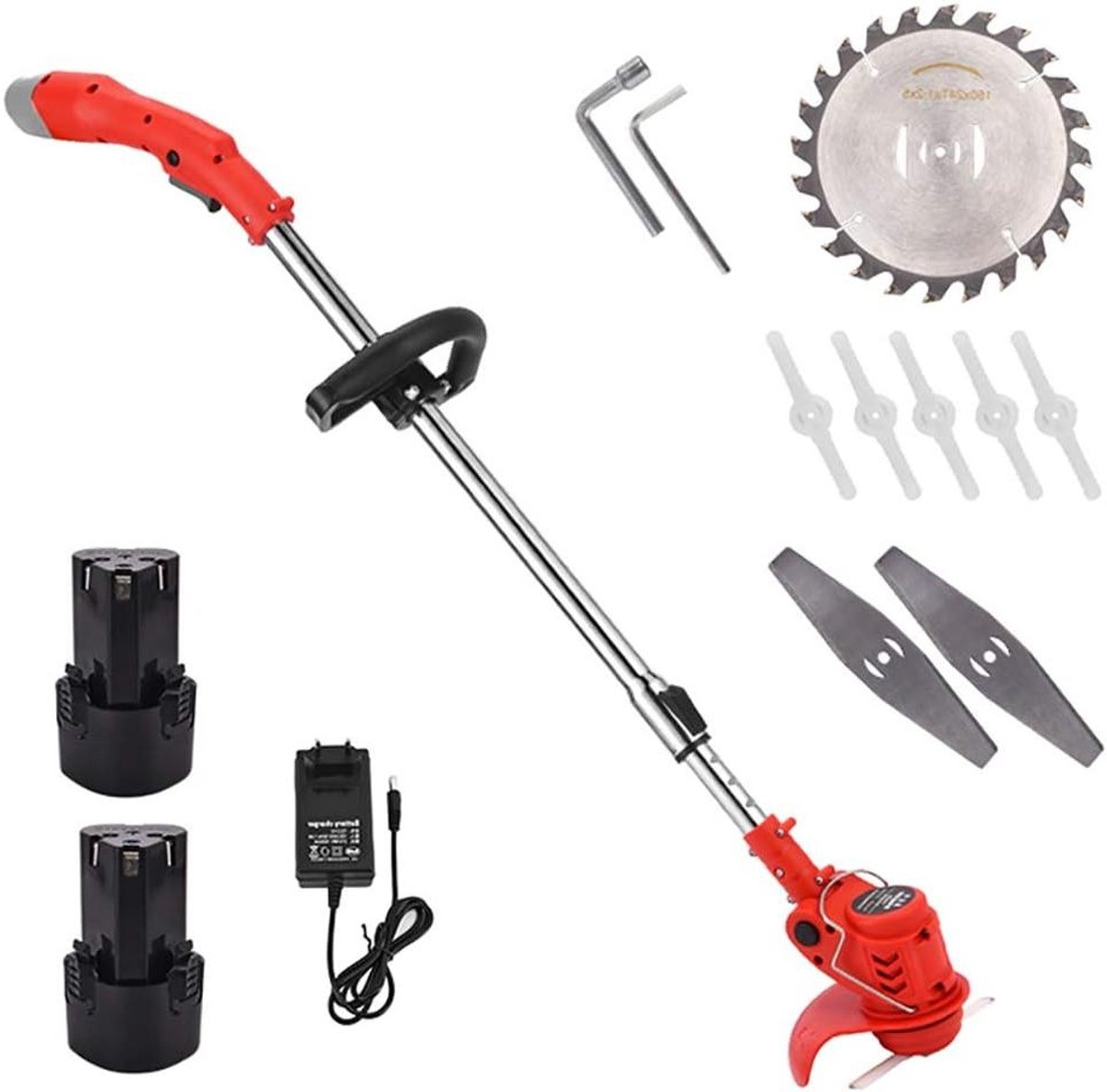 Elektrische Grastrimmer - Bosmaaier Snoeischaar - Gazon Onderhouden - 2-in-1 Maaier en Edger - 150 mm Snijbreedte - Rood