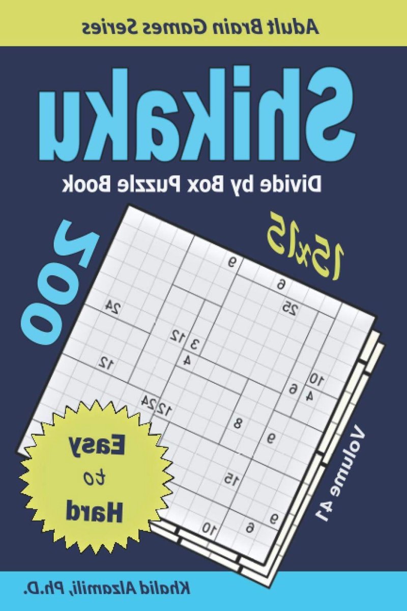 Shikaku Puzzelboek - Logische Puzzels - Hersenkraken - Eenvoudige Regels - 15x15 Grid - Niet gespecificeerd