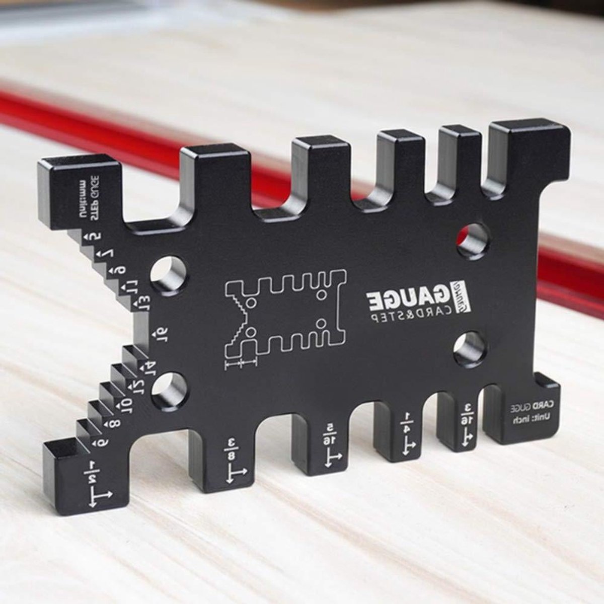 Zwaluwstaart Jig Sjabloon - Houtbewerking Mal - Meubels Maken - Metrische Imperiale Schaal - 95x59x8mm - Zwart