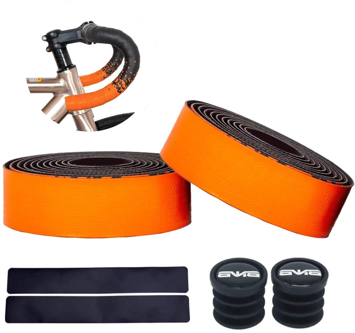 Fietsstuurbanden - Racefiets stuurstrip - Comfortabel fietsen - Schokabsorberend design - 2150mm x 30mm - Oranje