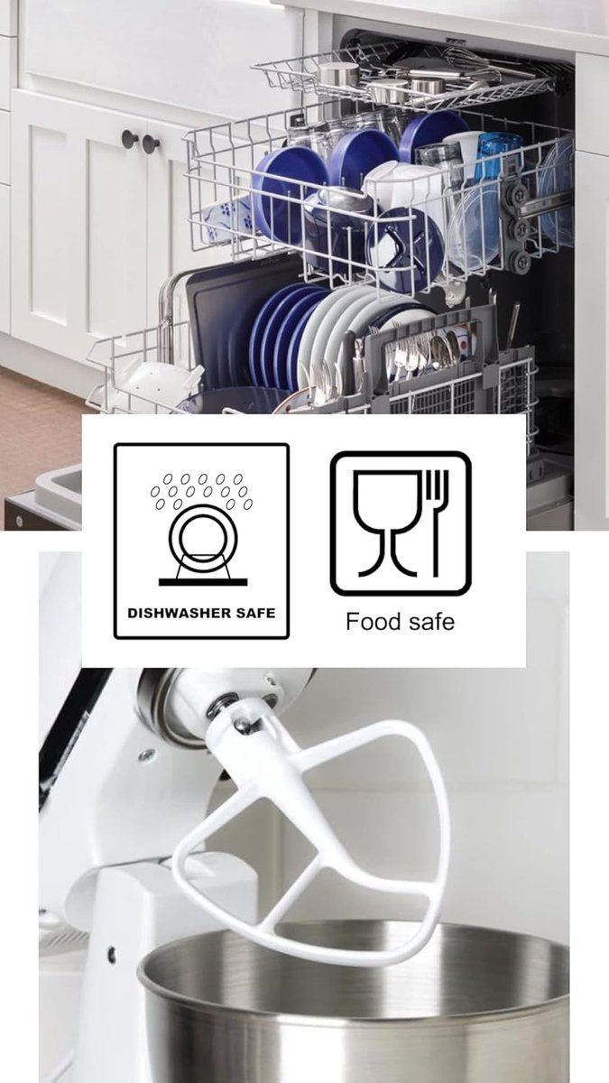 Platte Mixer - Roerder Accessoire - Zwaar Deeg Mengen - Antiaanbaklaag - 4.3L / 4.8L - Rood van Merkloos — afbeelding 4