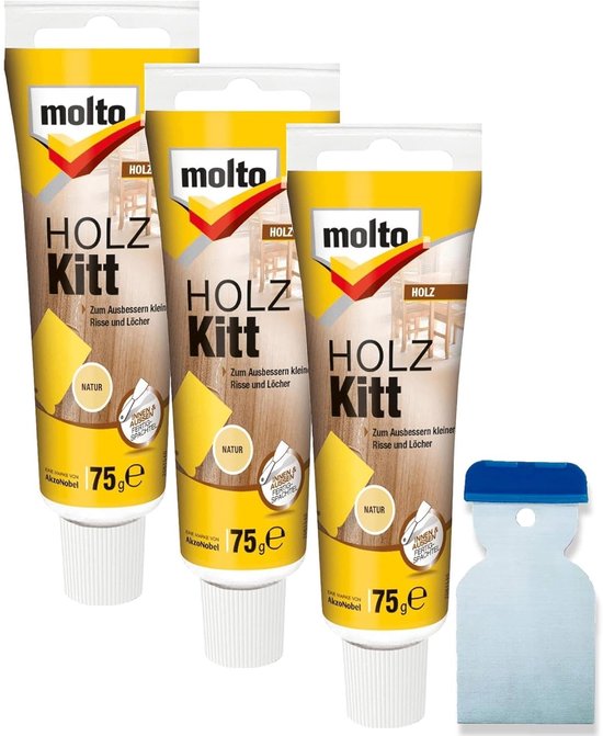 Houtreparatiekit - Plamuur voor hout - Meubels repareren - Sneldrogend en overschilderbaar - 3x 75g - Wit — afbeelding 3