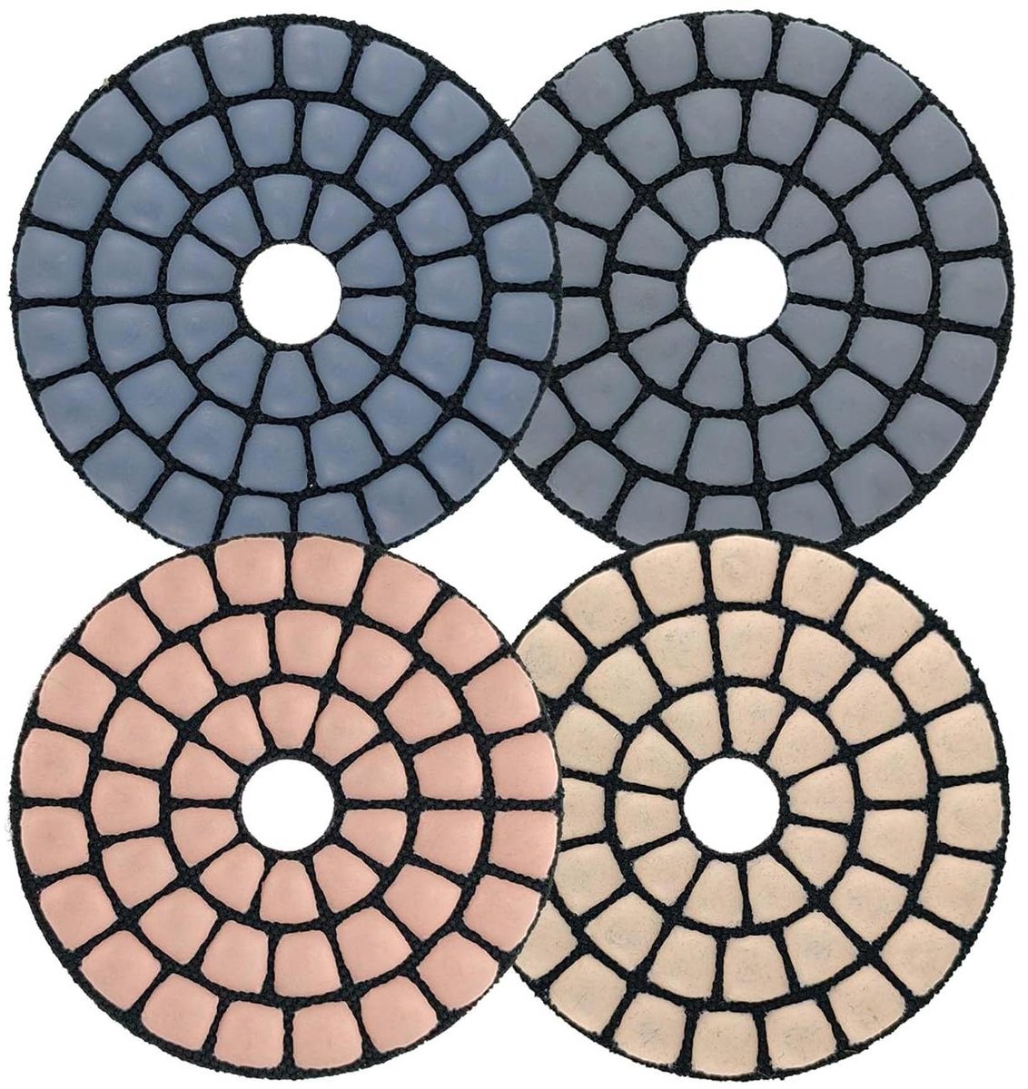 Diamant Polijstschijven - Schuurschijven Polijstpads - Steen Polijsten - Droog en Nat Gebruik - 50 mm 4 stuks - Nylon Backing