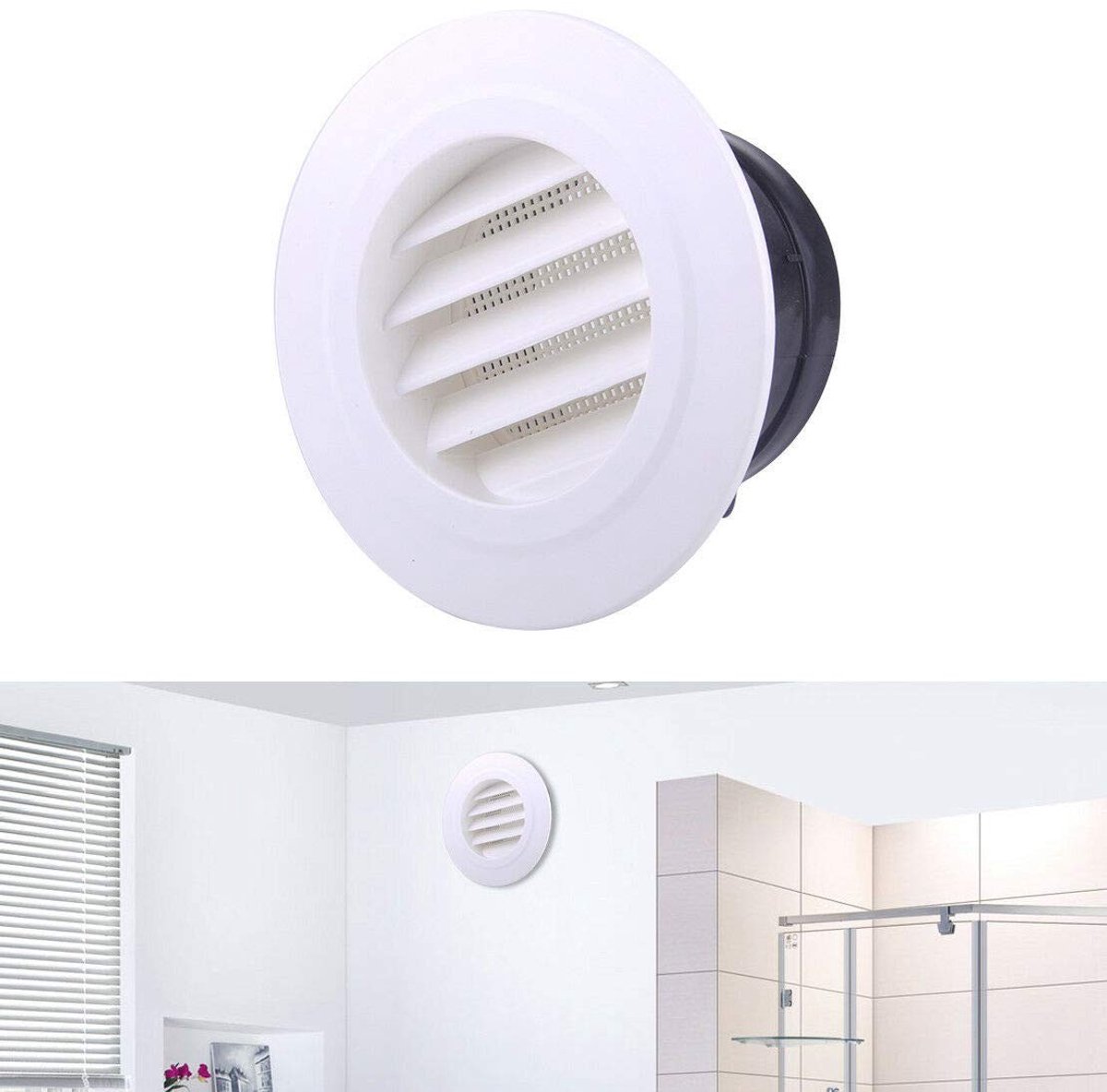 Allecto - Ventilatiedeksel - Ventilatie - Hoogwaardig ABS - 75-200 mm - Effectieve luchtcirculatie - Geschikt voor woningen