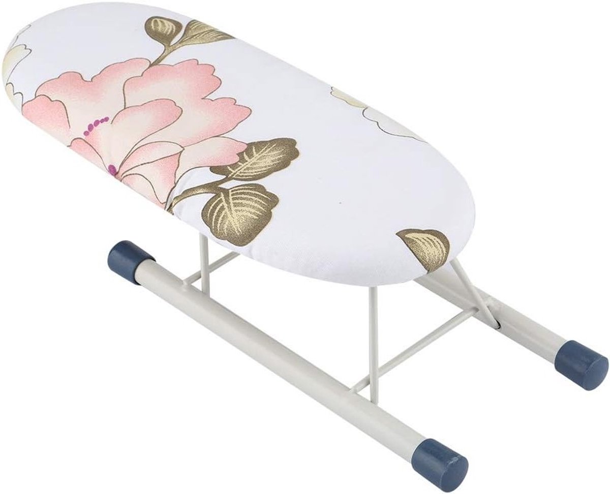 Multifunctionele Vouwstrijktafel met Stalen Buizen en Antislip Voetbescherming, Verwijderbare en Wasbare Stofhoes voor Thuis of Onderweg, Ideaal voor Kleine Ruimtes en Reizen