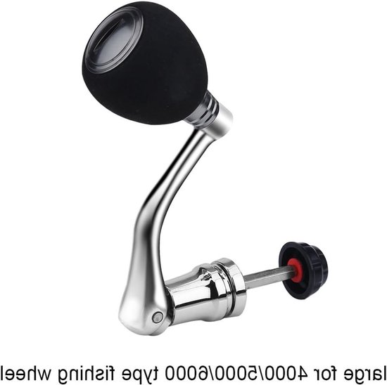 Vervangende metalen handgreep voor vismolens - Stevige grip en duurzame rocker arm voor spinreels en hengelsportaccessoires (groot, zilver) — afbeelding 5