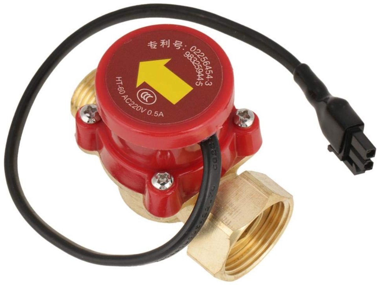 Allecto - Water Flow Sensor - Douche en Zonne-energie Systemen - 220V - Watermeetapparaat - Betrouwbare werking - Geschikt voor huishoudelijk gebru...