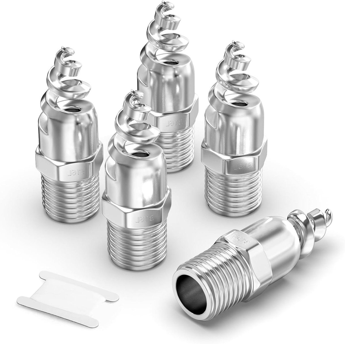 Spiraal Kegel Mondstuk - Verstuiver Sproeier - Stof Verwijderen - Roestvrij Staal 304 - 1" BSP - Zilver