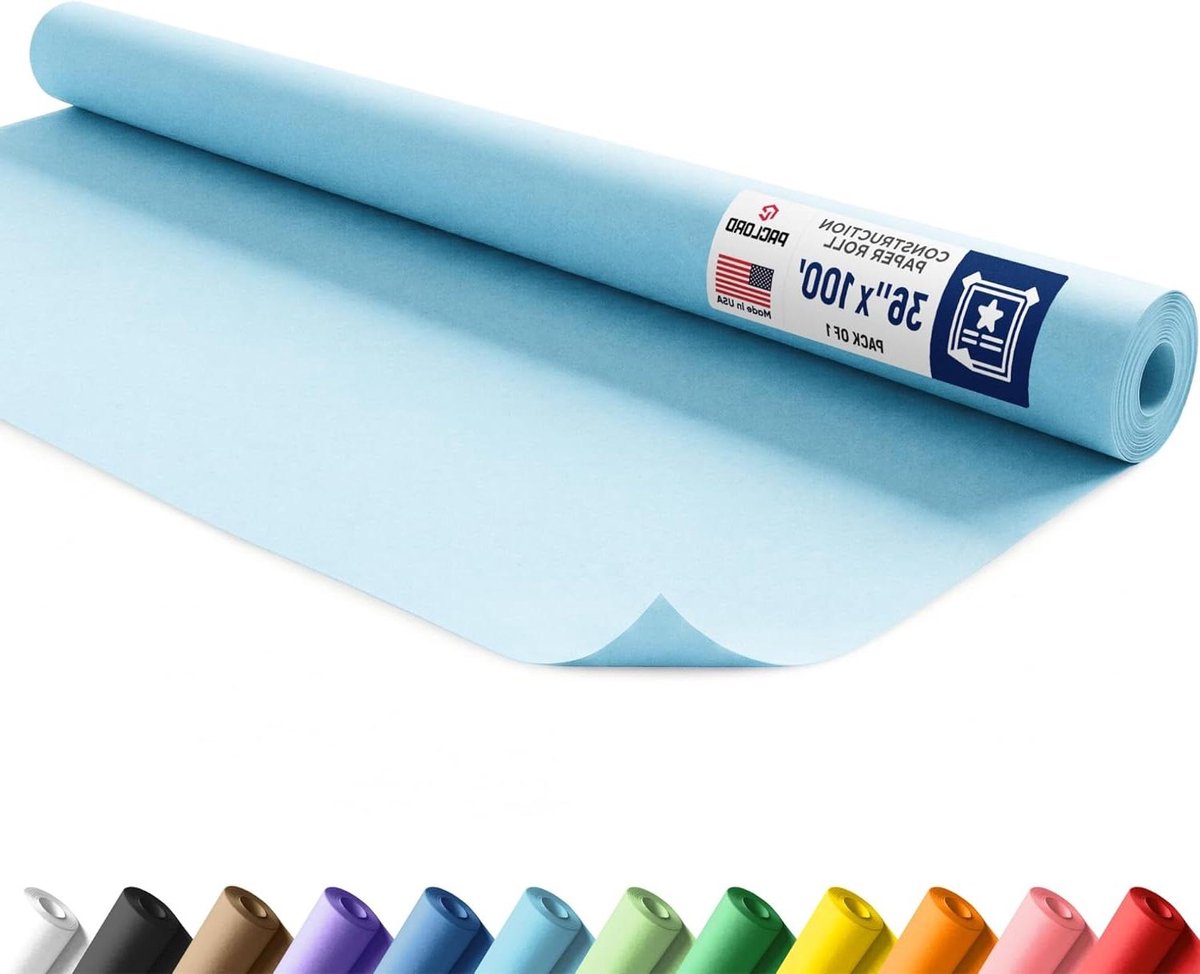 Bouwpapier Rol - Kraftpapier Hobby papier - Knutselen en Decoreren - Extra dik papier - 30 meter - Lichtblauw