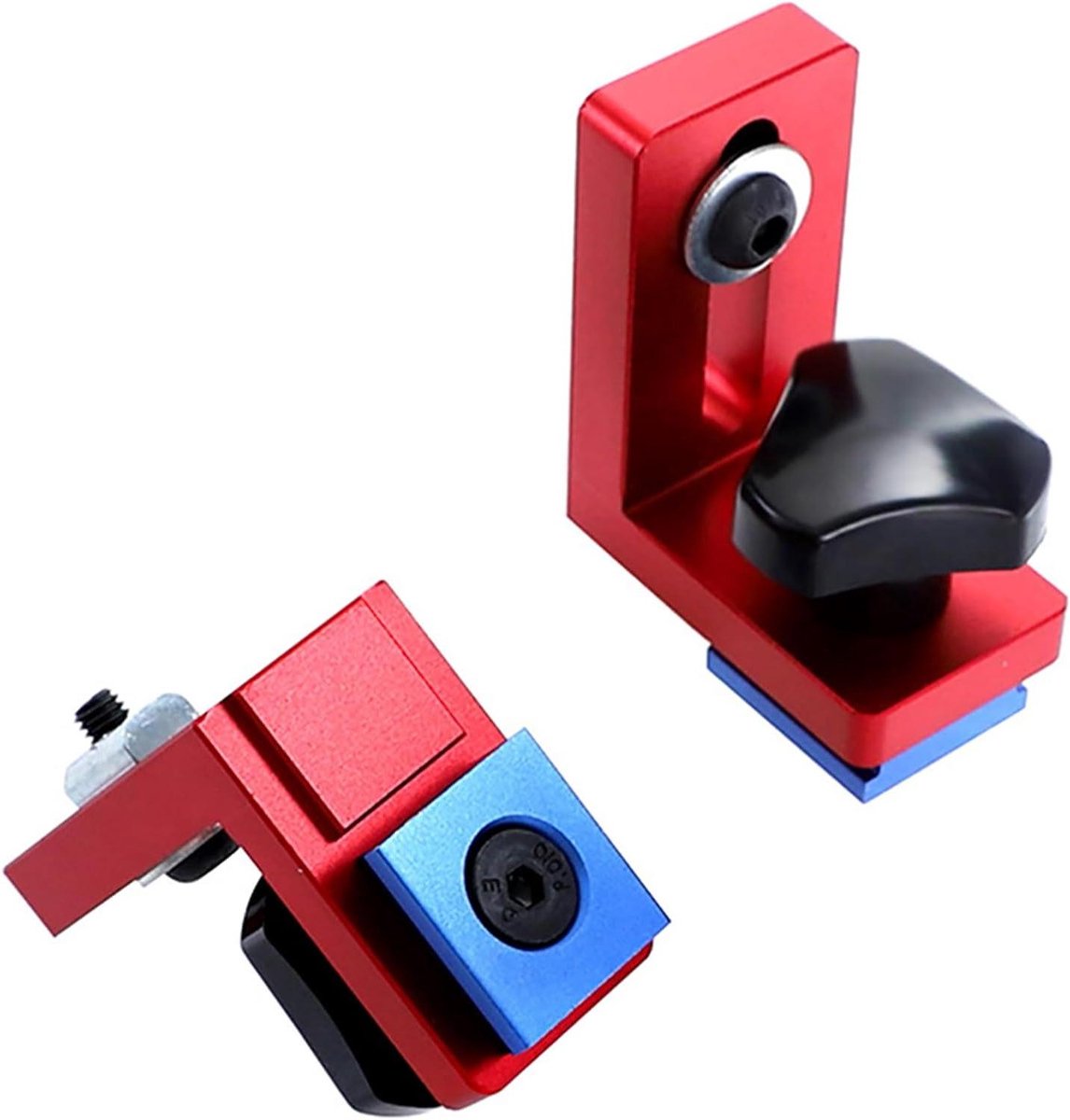 Mitre Track Stop - Glijdende Connector - Houtbewerking Positionering - Aluminiumlegering - 2 stuks - Rood