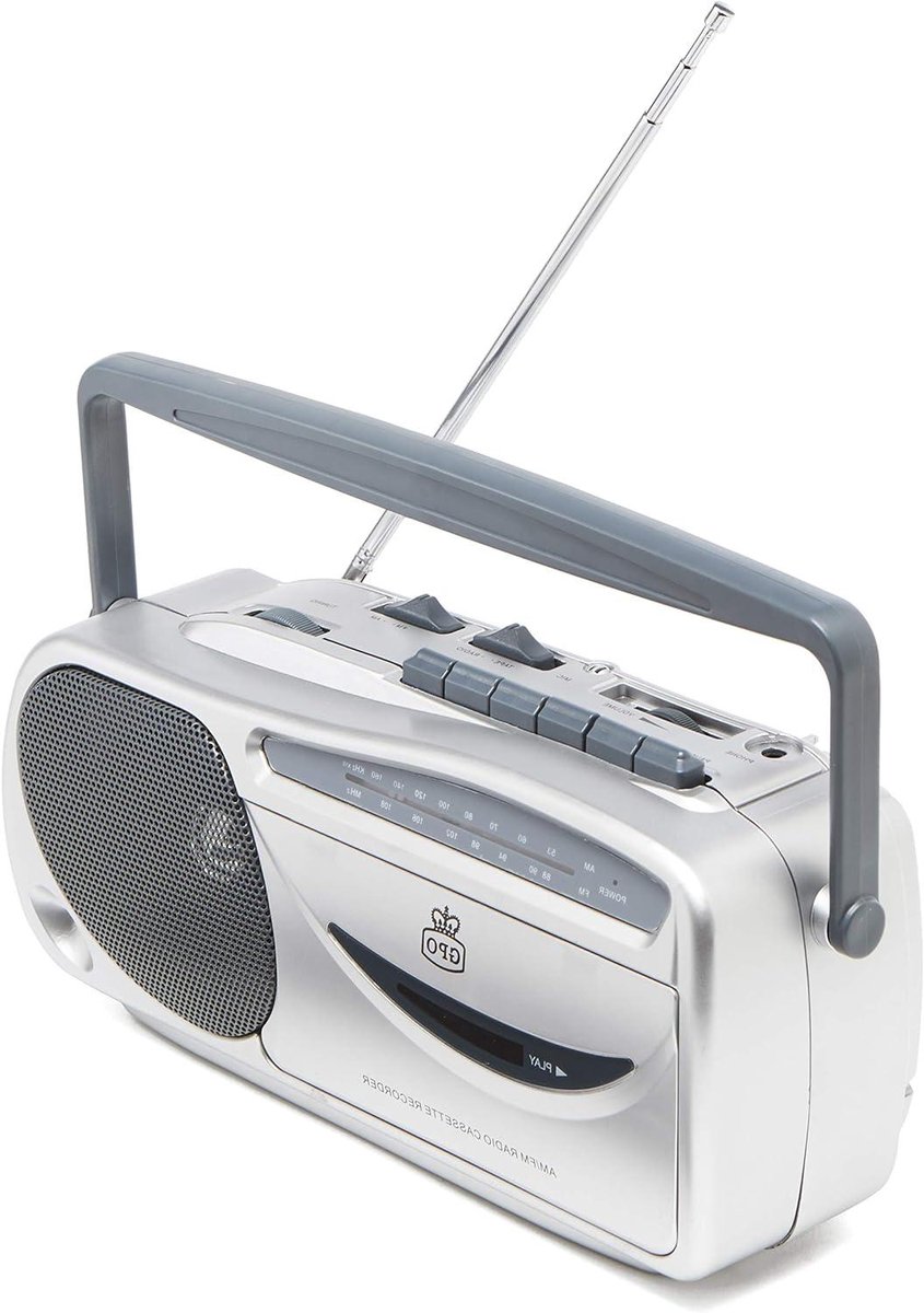 Radio Cassette Recorder - Cassettespeler Recorder - Muziek Luisteren - Ingebouwde Microfoon - 1.5 Watt - Zilver