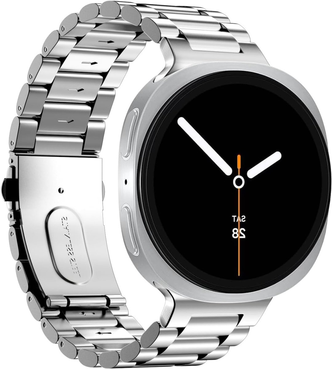 Stijlvolle metalen horlogeband voor Samsung Galaxy Watch 8 en 8 Classic, 40mm/44mm/46mm, Rvs, geschikt voor mannen en vrouwen, ideaal voor zakelijke gelegenheden