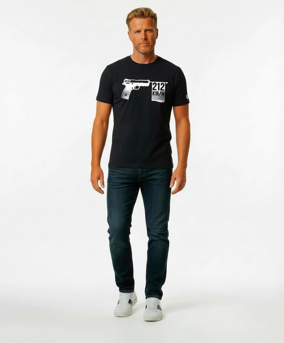 FC Kluif - Voetbal T-shirt - Fastest shot ever - Zwart - Maat XL- Regular fit