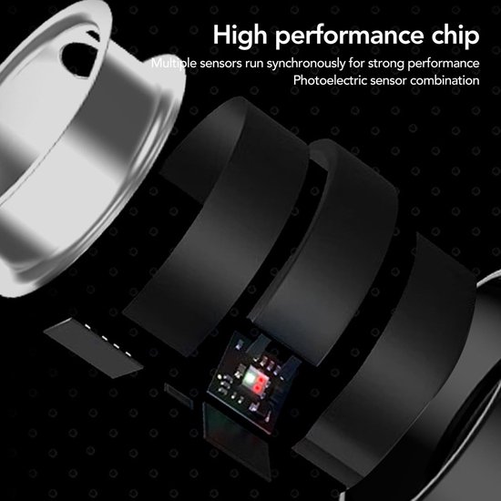 Allecto - Slimme Fitness Ring - Gezondheidsmonitoring - Slaaptracking - Draagbaar - Activiteitenmonitor - Gezondheid - Volwassenen - Zwart van Allecto — afbeelding 4