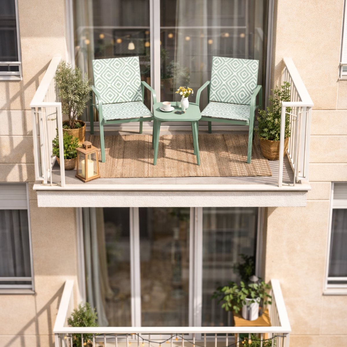 HIXA Tuinset - 3-delig - Mintgroen - Bistroset - Tuintafel - met Stoelen - 2 Personen - Balkonset - 2 Persoons - Loungeset - Table de Jardin - LIVARA – foto 7