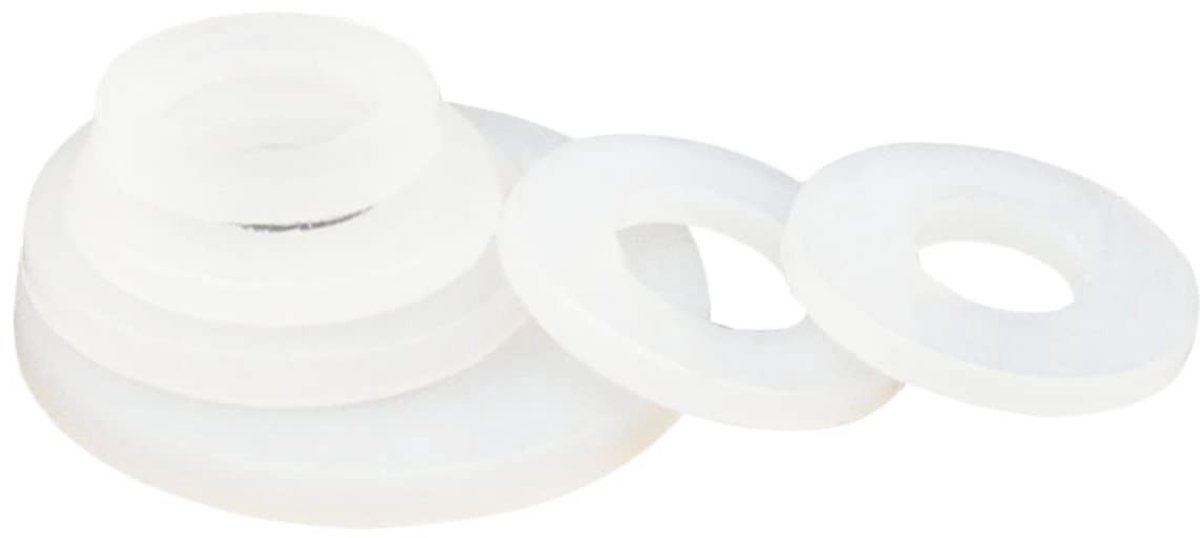 50 Stuks Witte Nylon Platte Ringen voor M5 Schroeven - Isolatie, Gasket en Onderleggers voor Wasmachines, PA66 Nylon