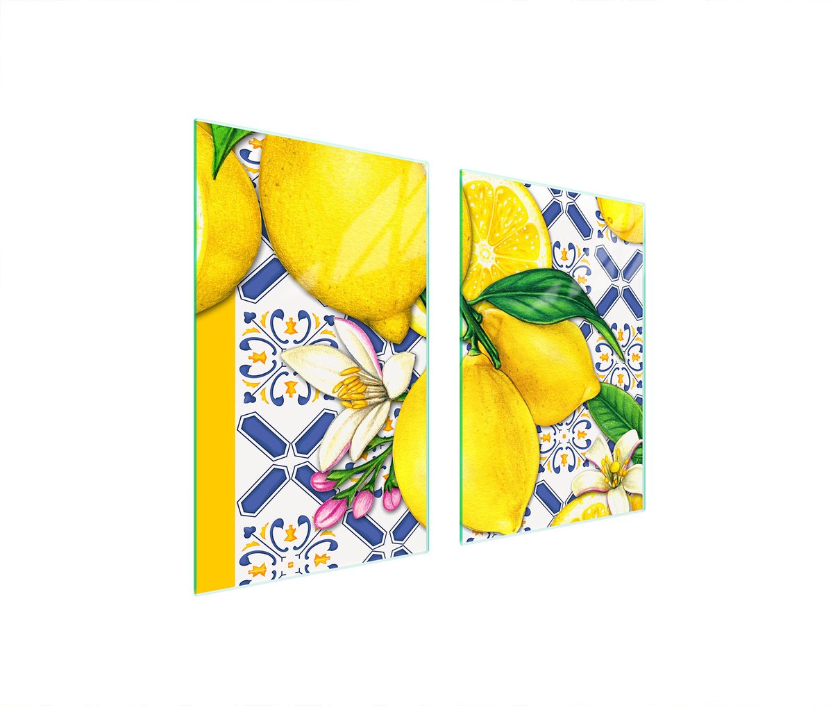 TMK ArtDeko - Snijplank - Glas - 65x52 cm - Citroenmotief