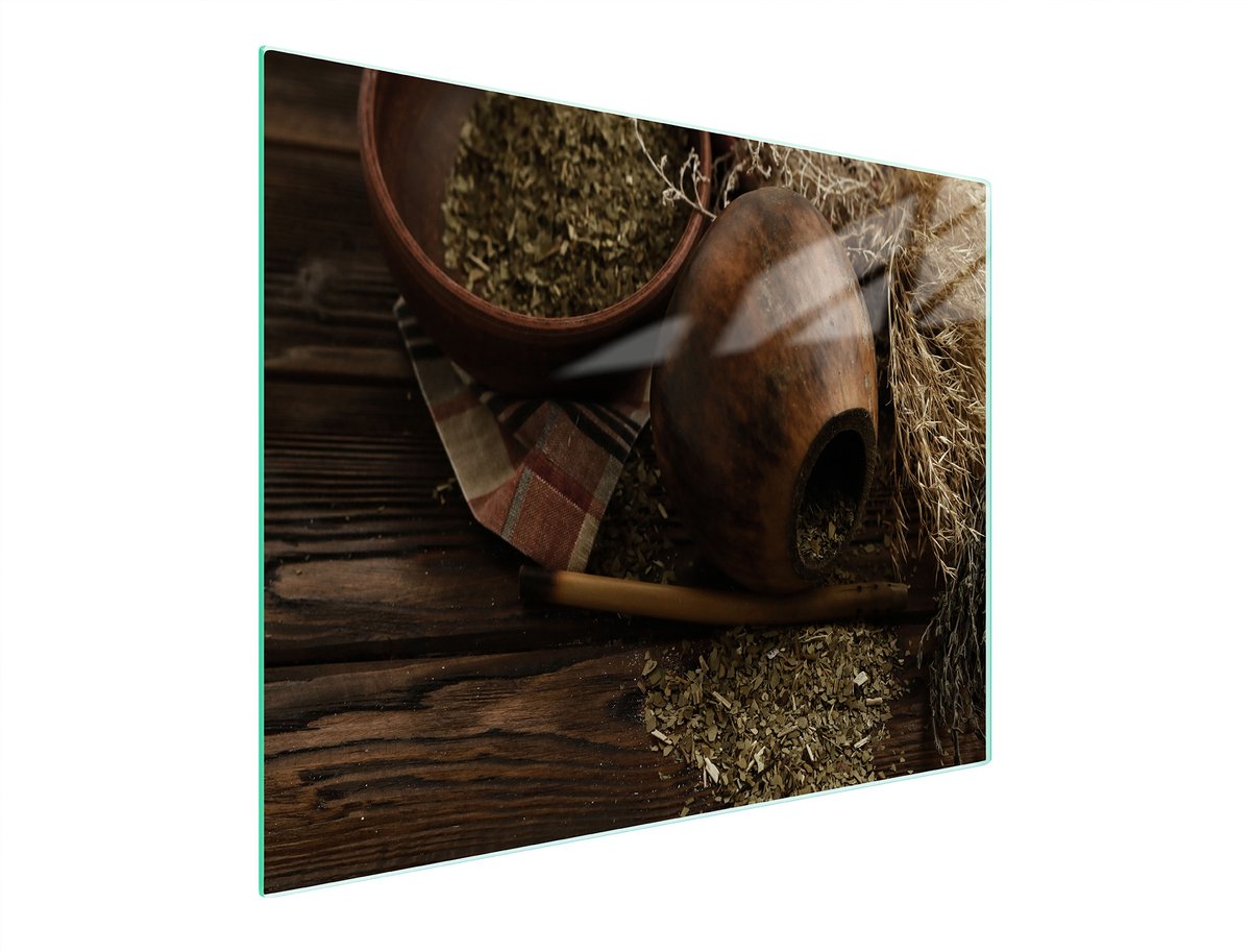 TMK ArtDeko Yerba - Snijplank - 52x30 cm - Glas - UV-print