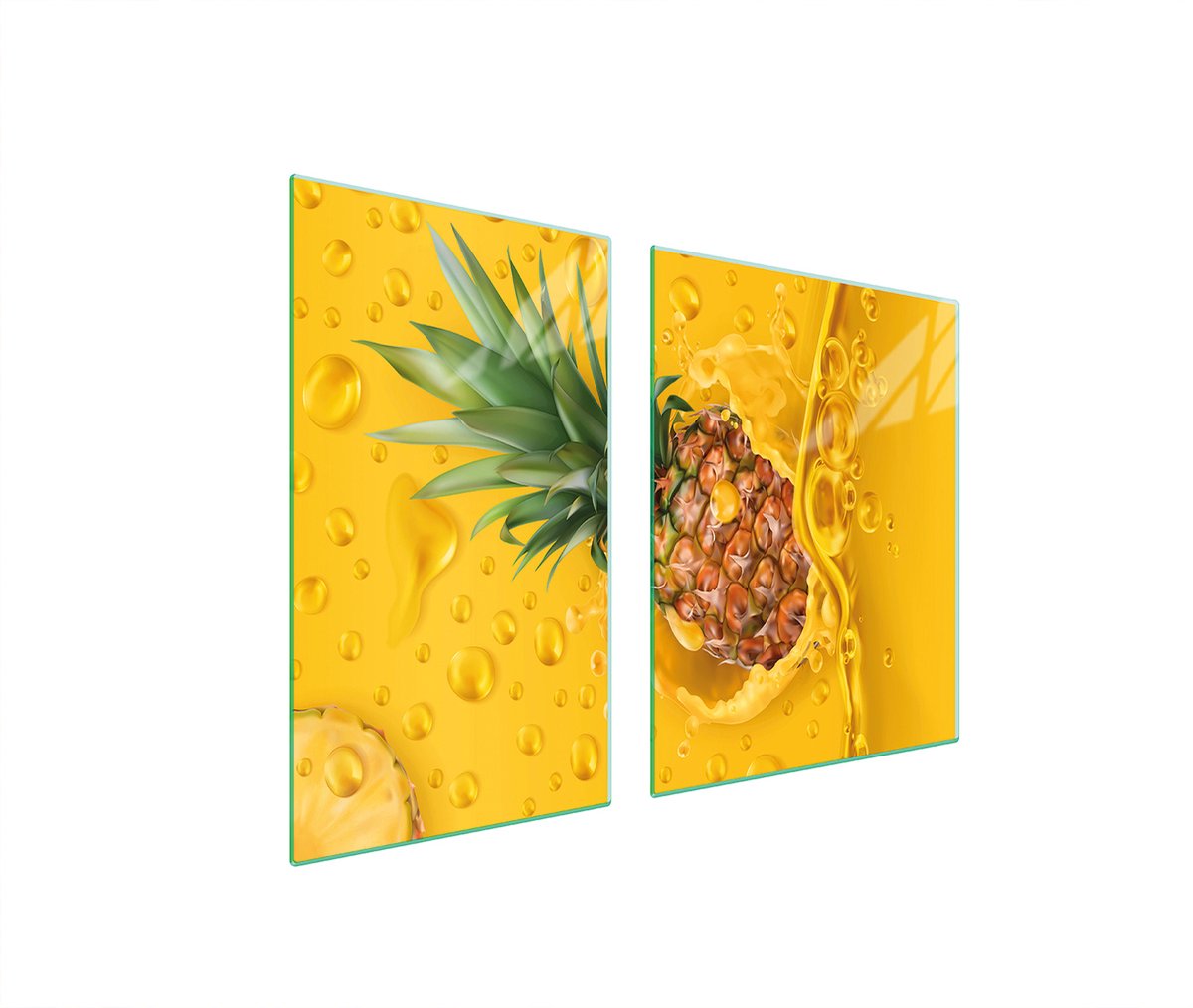 TMK ArtDeko Serie - Snijplank van Gehard Glas - 100x52 cm - Ananaspatroon - Veelzijdig Gebruik