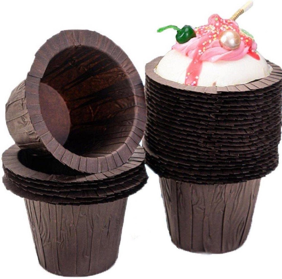 Cupcake Liners - Muffin Cases - Taarten Bakken - Hittebestendig Papier - 30 Stuks - Koffie