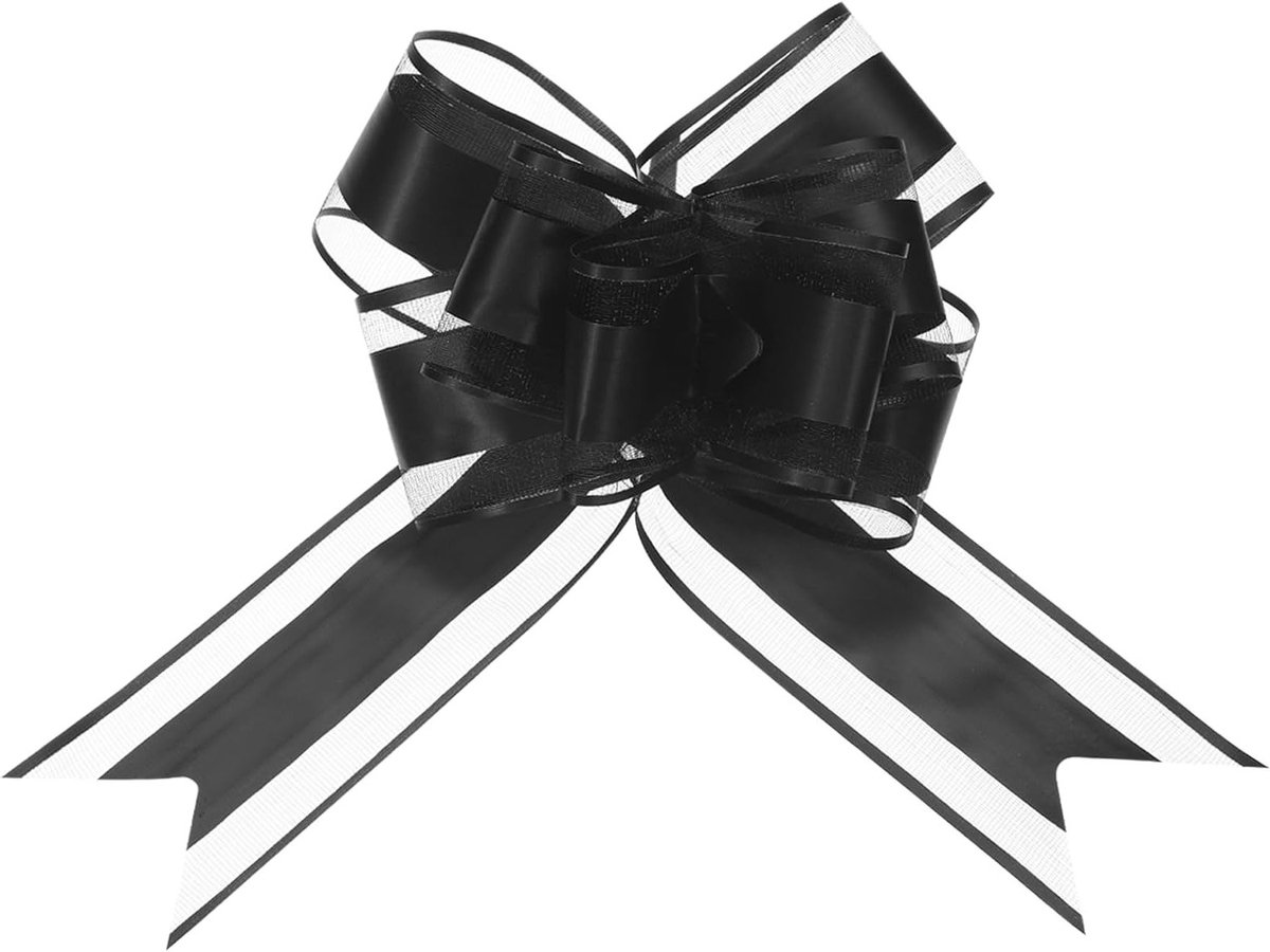 20 Stuks 9 Inch Extra Grote Organza Strikken Lint in Zwart voor Bruiloft, Feestdecoratie en Cadeauverpakking