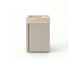 FugaFlow Eccelente Arredo Toiletmeubelset - 40x65cm - 1 deur - 1 kraangat - rechts - fontein travertine- mat cotton (beige)