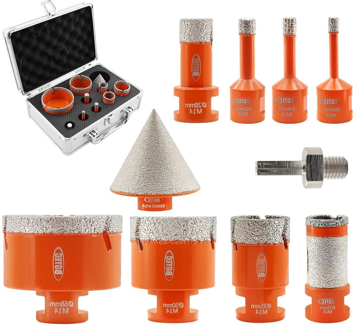 Diamant Tegelborenset - Borenset Tegels - Gaten Boren - Vacuümgesoldeerde Diamanttechnologie - 10 stuks - Zilver