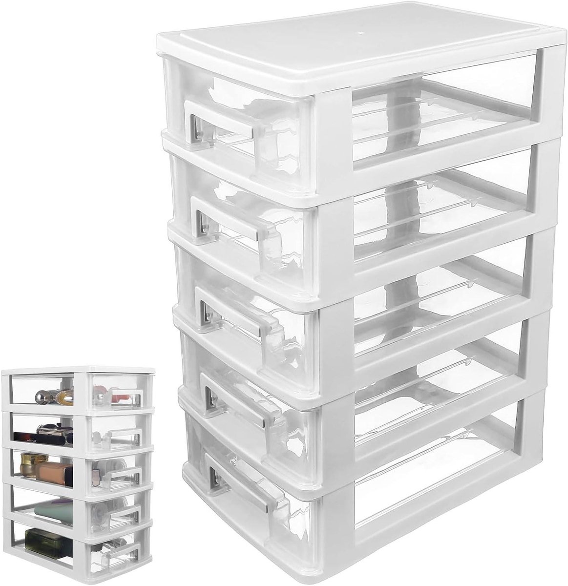 Desktop Opbergorganizer - Lade Systeem - Bureau Ordenen - 5 Lades - 314 x 211 x 152 cm - Wit