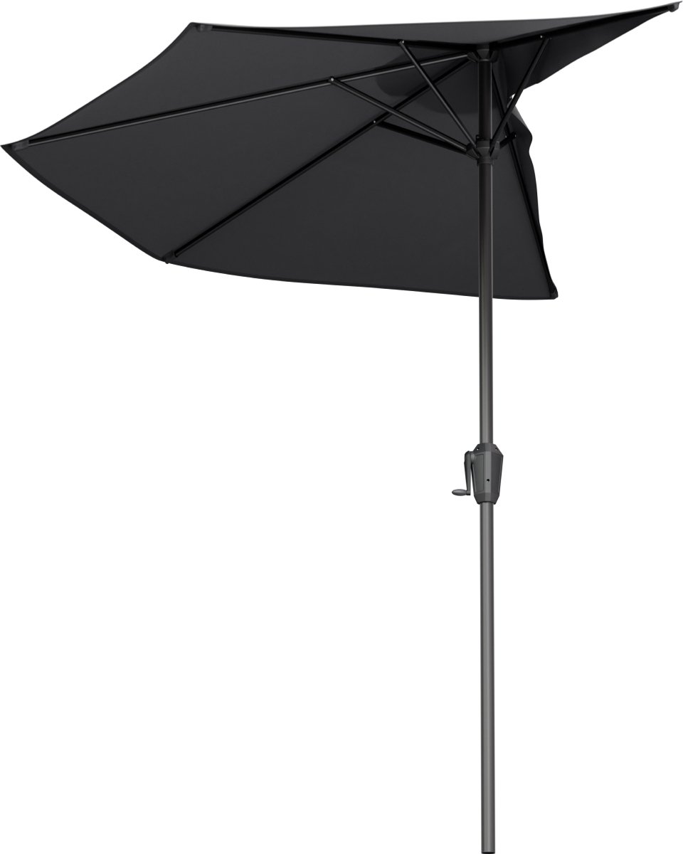 LifeGoods Balkon Parasol - Tuin - 270x135 cm - Halfronde Parasol - Waterdicht - UPF50+ - Donkergrijs thumbnail 3